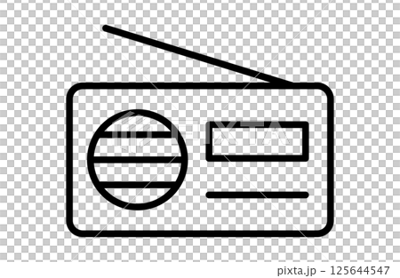 ラジオのシンプルアイコンベクターイラスト ラジオのシンプルアイコンベクターイラスト 125644547