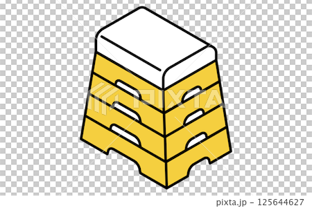 跳び箱のシンプルな線画アイコン、アイソメトリックイラスト 125644627