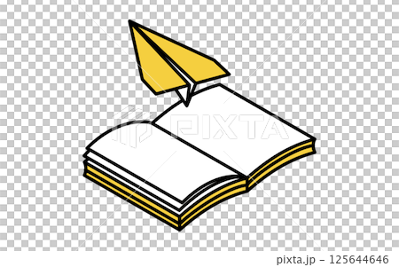 Open notebook and paper plane simple line icon, isometric illustration Open notebook and paper plane simple line icon, isometric illustration 125644646