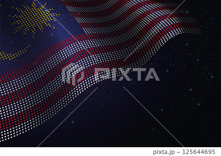 Malaysia digital flag made of dots over a starry background Malaysia digital flag made of dots over a starry background 125644695
