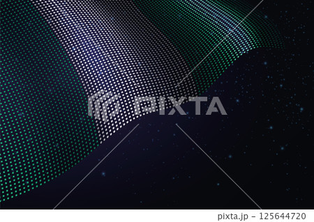 Nigeria digital flag made of dots over a starry background 125644720