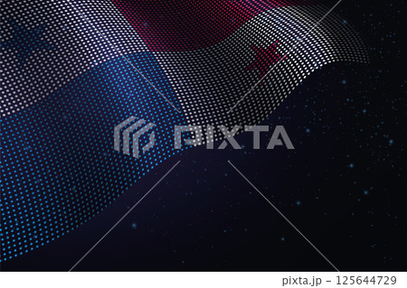 Panama digital flag made of dots over a starry background 125644729