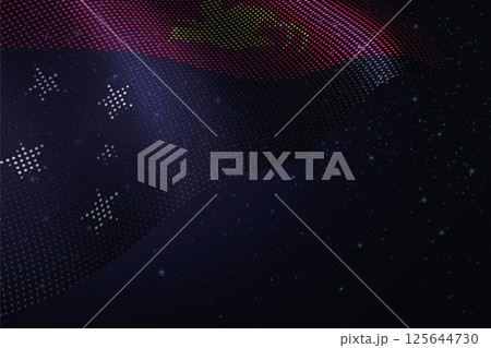 Papua New Guinea digital flag made of dots over a starry background Papua New Guinea digital flag made of dots over a starry background 125644730