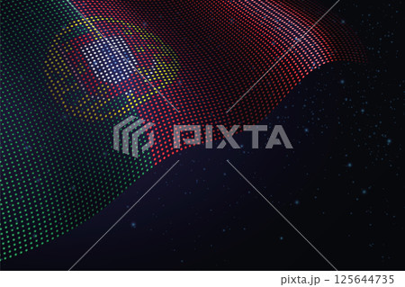 Portugal digital flag made of dots over a starry background 125644735