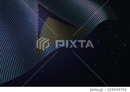 Saint Lucia digital flag made of dots over a starry background 125644742