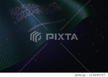 Saudi Arabia digital flag made of dots over a starry background 125644747