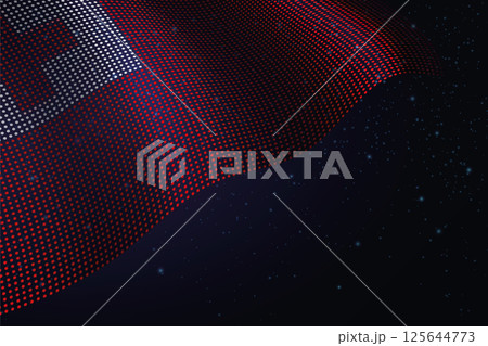 Tonga digital flag made of dots over a starry background 125644773