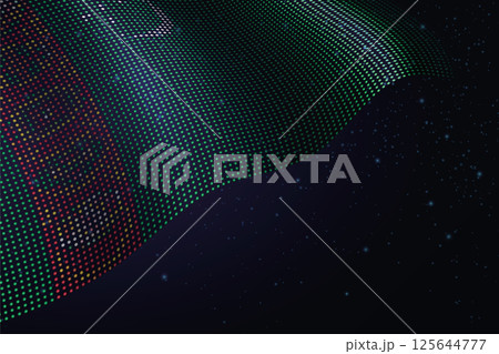 Turkmenistan digital flag made of dots over a starry background 125644777