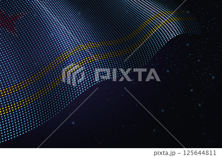 Aruba digital flag made of dots over a starry background Aruba digital flag made of dots over a starry background 125644811