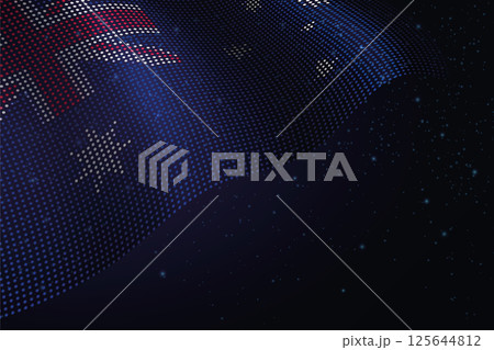 Australia digital flag made of dots over a starry background Australia digital flag made of dots over a starry background 125644812