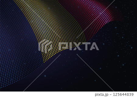 Chad digital flag made of dots over a starry background Chad digital flag made of dots over a starry background 125644839