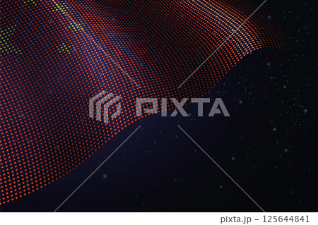 China digital flag made of dots over a starry background 125644841