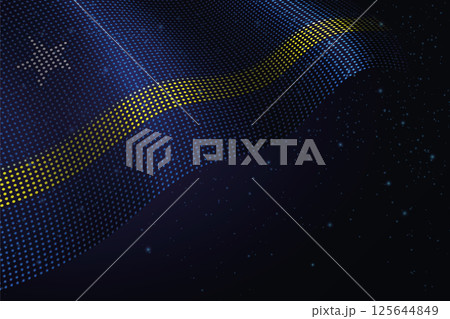 Curacao digital flag made of dots over a starry background Curacao digital flag made of dots over a starry background 125644849