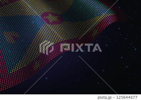 Grenada digital flag made of dots over a starry background 125644877
