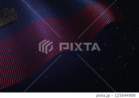 Liechtenstein digital flag made of dots over a starry background Liechtenstein digital flag made of dots over a starry background 125644909