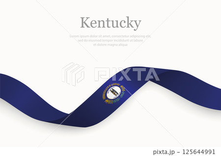 Kentucky[ Flag on Waving Ribbon. State of United States Kentucky[ Flag on Waving Ribbon. State of United States 125644991