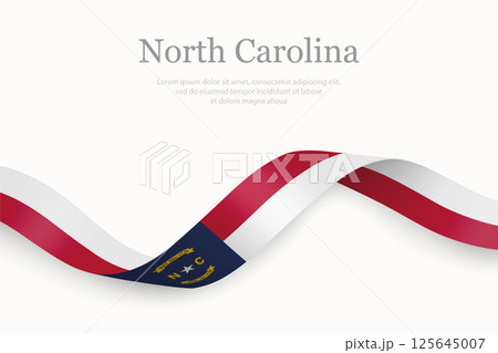 North Carolina Flag on Waving Ribbon. State of United States North Carolina Flag on Waving Ribbon. State of United States 125645007