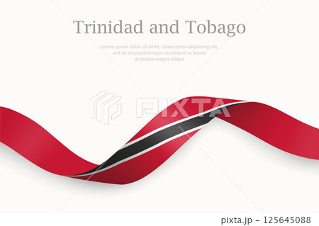 Trinidad and Tobago flag on Waving ribbon Trinidad and Tobago flag on Waving ribbon 125645088