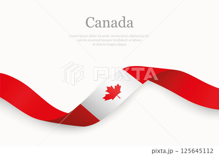 Canada flag on Waving ribbon. Province of Canada 125645112