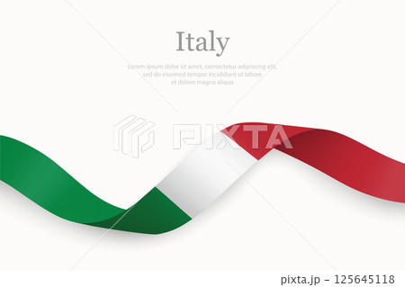 Italy flag on Waving ribbon Italy flag on Waving ribbon 125645118