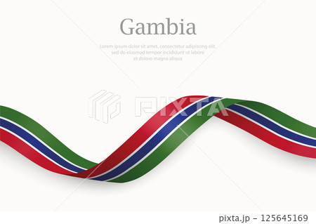 Gambia flag on Waving ribbon Gambia flag on Waving ribbon 125645169