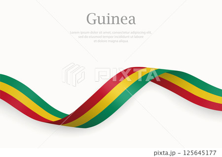 Guinea flag on Waving ribbon 125645177