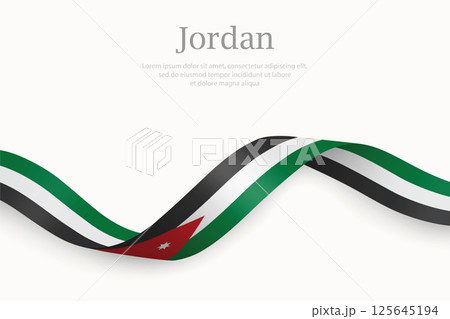 Jordan flag on Waving ribbon 125645194