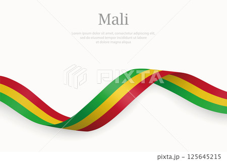 Mali flag on Waving ribbon 125645215