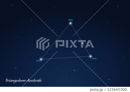 Triangulum Australe Constellation with Star Names in Night Sky 125645300