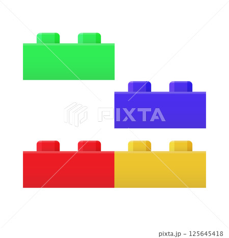 Colorful toy bricks arranged separately 125645418