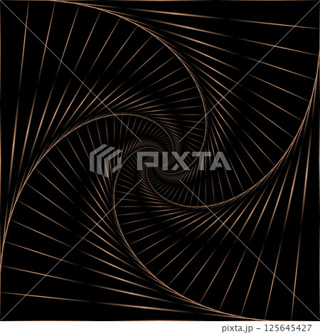 Bronze spiral twist abstract with light rays on black Bronze spiral twist abstract with light rays on black 125645427