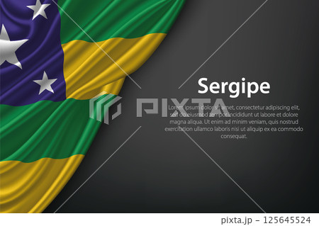 Sergipe state flag on fabric Sergipe state flag on fabric 125645524