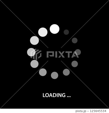 Rotating Circular Loading Icon with Text Rotating Circular Loading Icon with Text 125645534