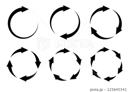 Circular Arrow Rotation Icons Set 125645541