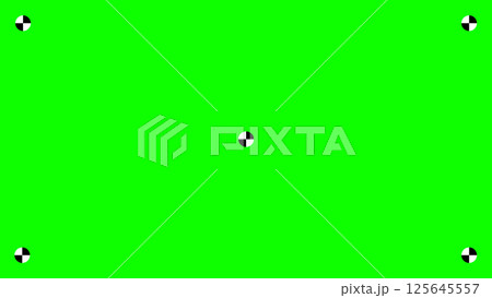 Green Screen Background with Circular Tracking Markers 125645557
