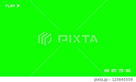 Green Screen with VHS Playback Overlay 125645559
