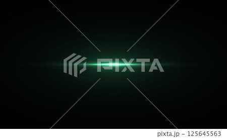 Horizontal Green Light Streak on Dark Background 125645563