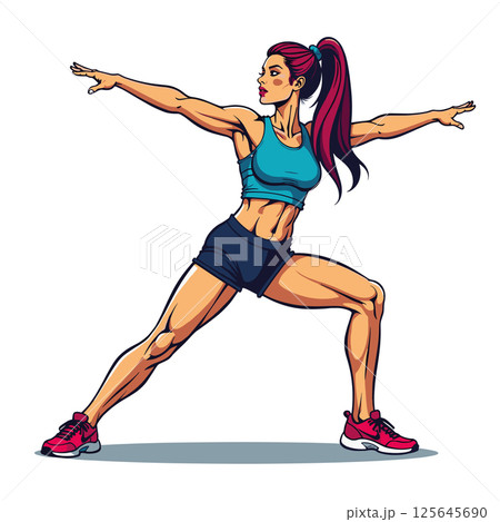 Strong Athletic Woman Practicing Yoga Pose 125645690