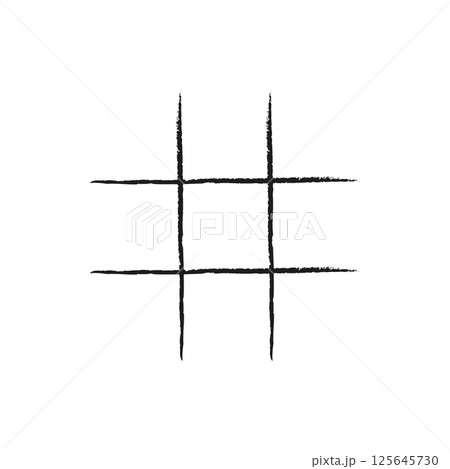 Hand drawn tic tac toe grid sketch Hand drawn tic tac toe grid sketch 125645730
