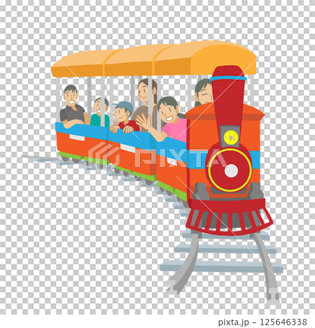 家庭享受遊樂園火車 家庭享受遊樂園火車 125646338