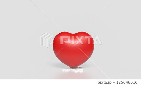 The Heart and drug for health or medical concept 3d Rendering. 125646610