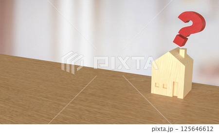 The House and question mark for real estate or property concept 3d rendering. 125646612