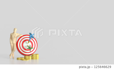 The Blue eye target and gold coins for Business concept 3d rendering. 125646629