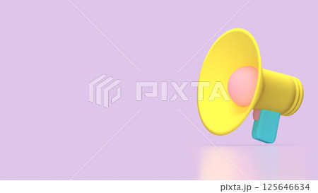 The Megaphone for Music or Media concept 3d Rendering. 125646634