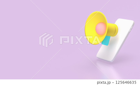 The Megaphone for Music or Media concept 3d Rendering. 125646635