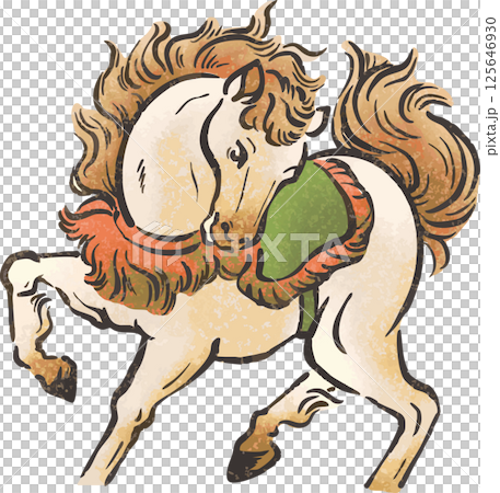 Horse watercolor ink painting hand-drawn 2026 Reiwa 8 New Year's card Horse Year of the Horse Year of the Horse Illustration material Horse watercolor ink painting hand-drawn 2026 Reiwa 8 New Year's card Horse Year of the Horse Year of the Horse Illustration material 125646930