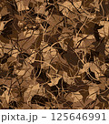 Autumn camouflage seamless pattern. Brown hunting masking camo textile print. 125646991