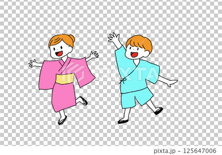 浴衣を着た子ども 125647006