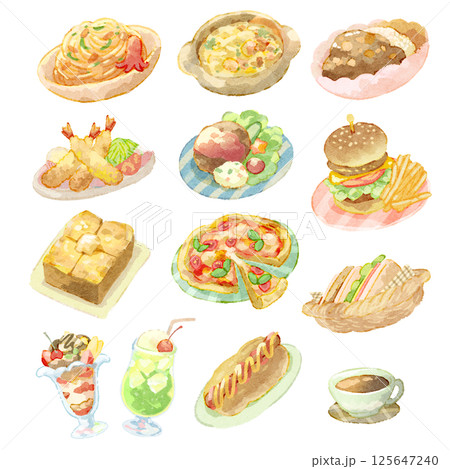 カフェメニュー(水彩風) カフェメニュー(水彩風) 125647240