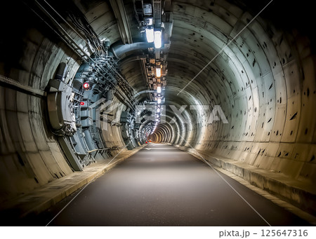 地下の作業用坑道のイメージ素材 125647316